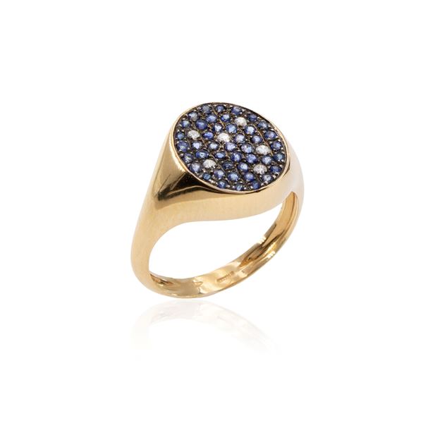 18kt yellow gold chevalier ring
