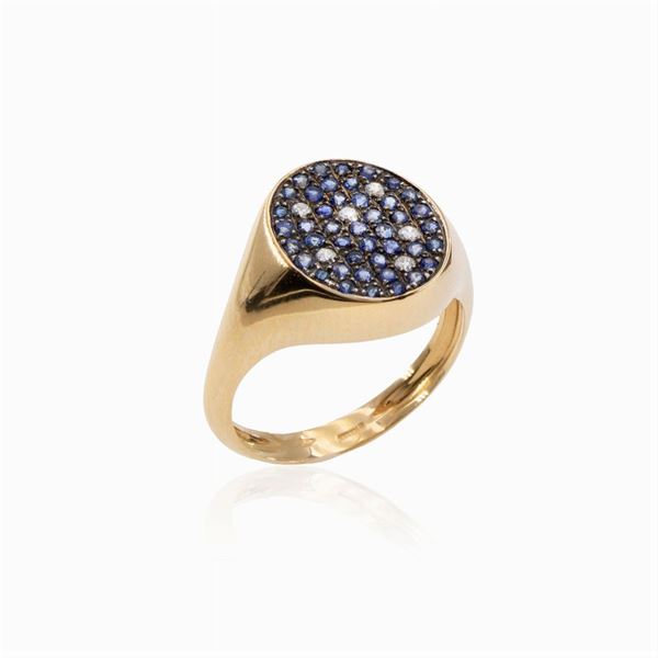 18kt yellow gold chevalier ring