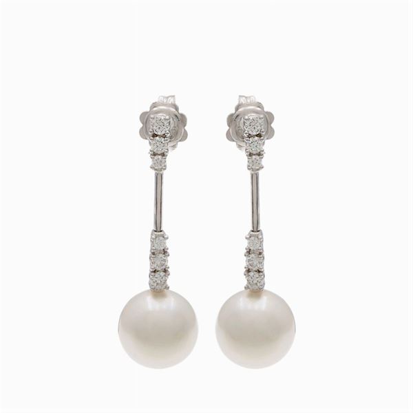 18kt white gold pendant earrings