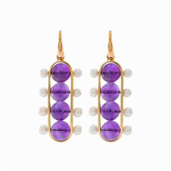 18kt yellow gold pendant earrings