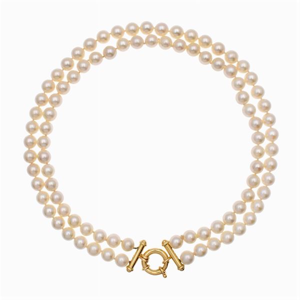 Two-strand cultured pearl necklace