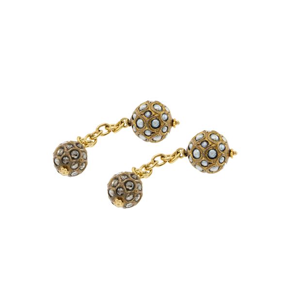 12kt yellow gold sphere cufflinks  (1930/40s)  - Auction Fine Jewels Watches | Fashion Vintage - Colasanti Casa d'Aste