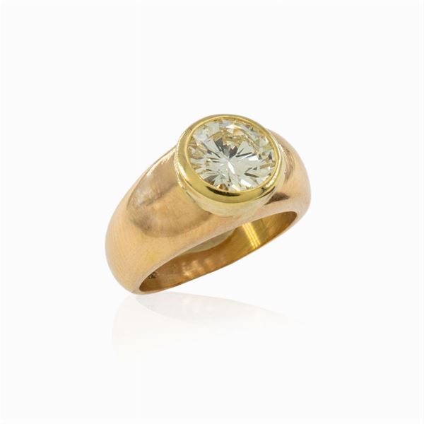 18kt rose gold ring with 1.93 ct diamond