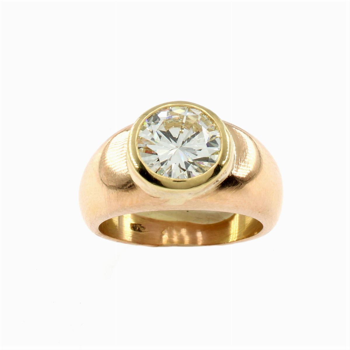 Anello in Oro Rosa 18kt con Diamante Ct 1,93