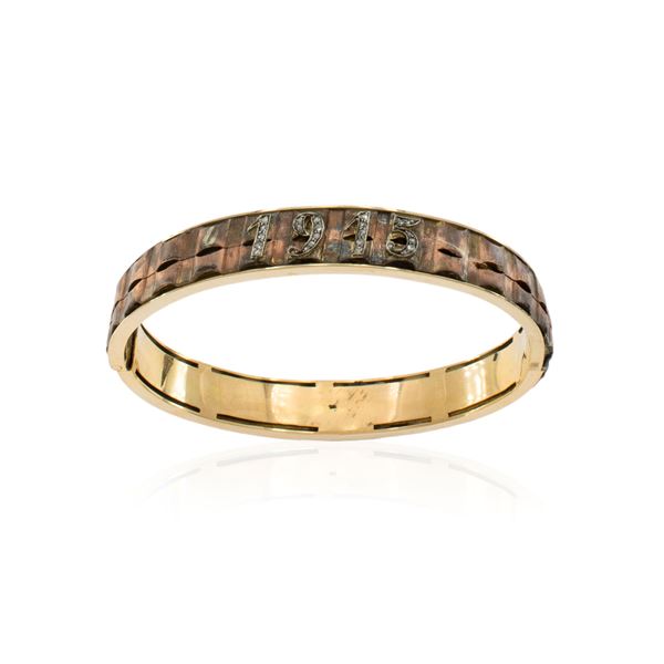 18kt yellow gold and copper cuff bracelet