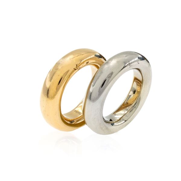 Pomellato pair of  Iconica Slim collection rings