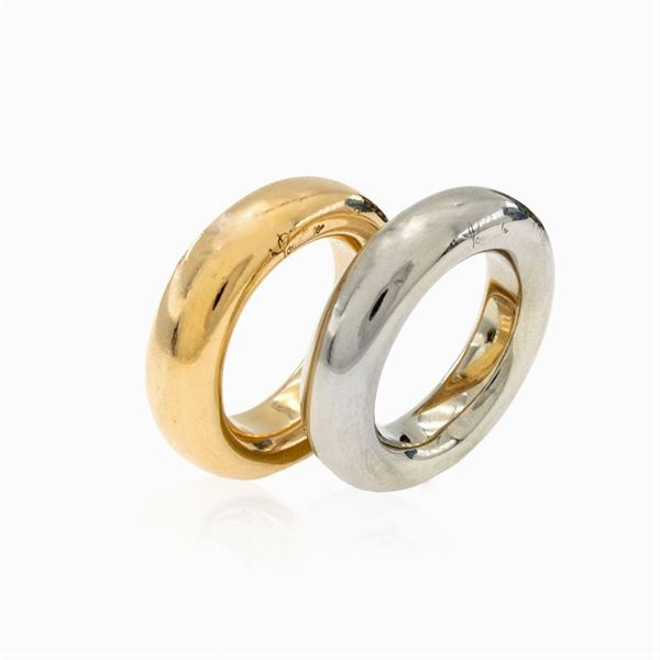 Pomellato pair of  Iconica Slim collection rings