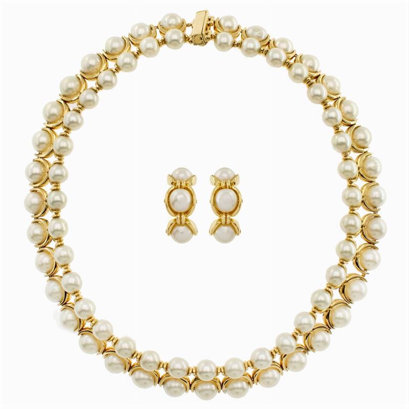 Parure in Oro Giallo 18kt e Perle Coltivate
