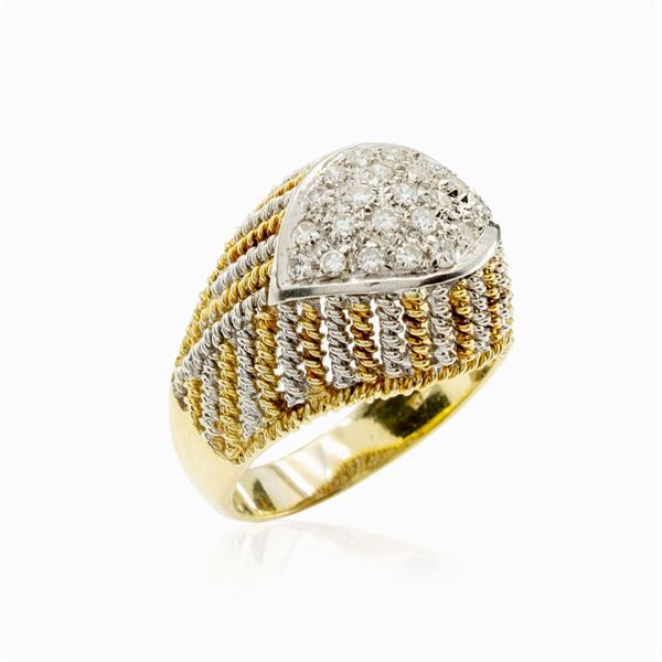 18kt two-color gold ring