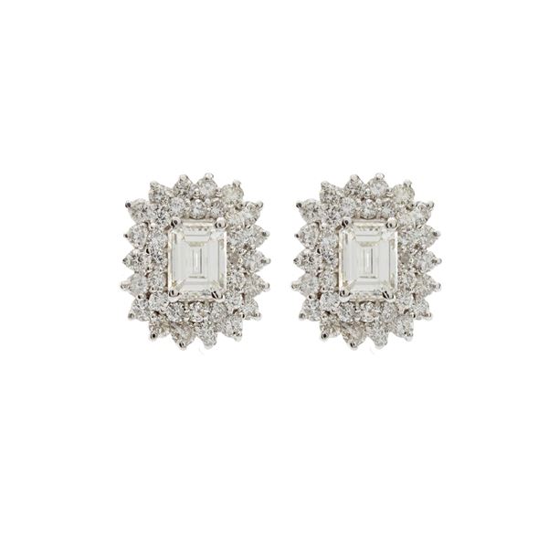 18kt white gold and diamonds lobe earrings