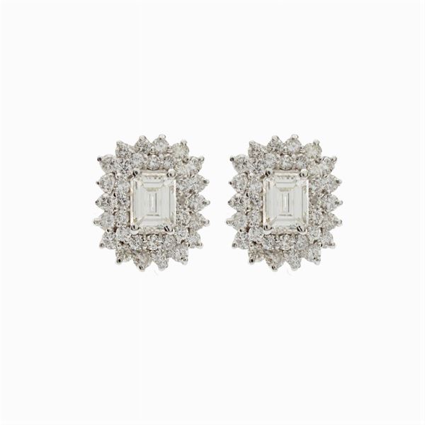 18kt white gold and diamonds lobe earrings