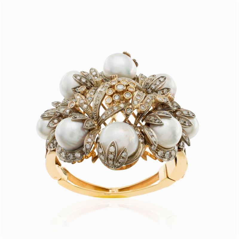 Bracciale a Manetta in Oro Giallo 18kt e Argento