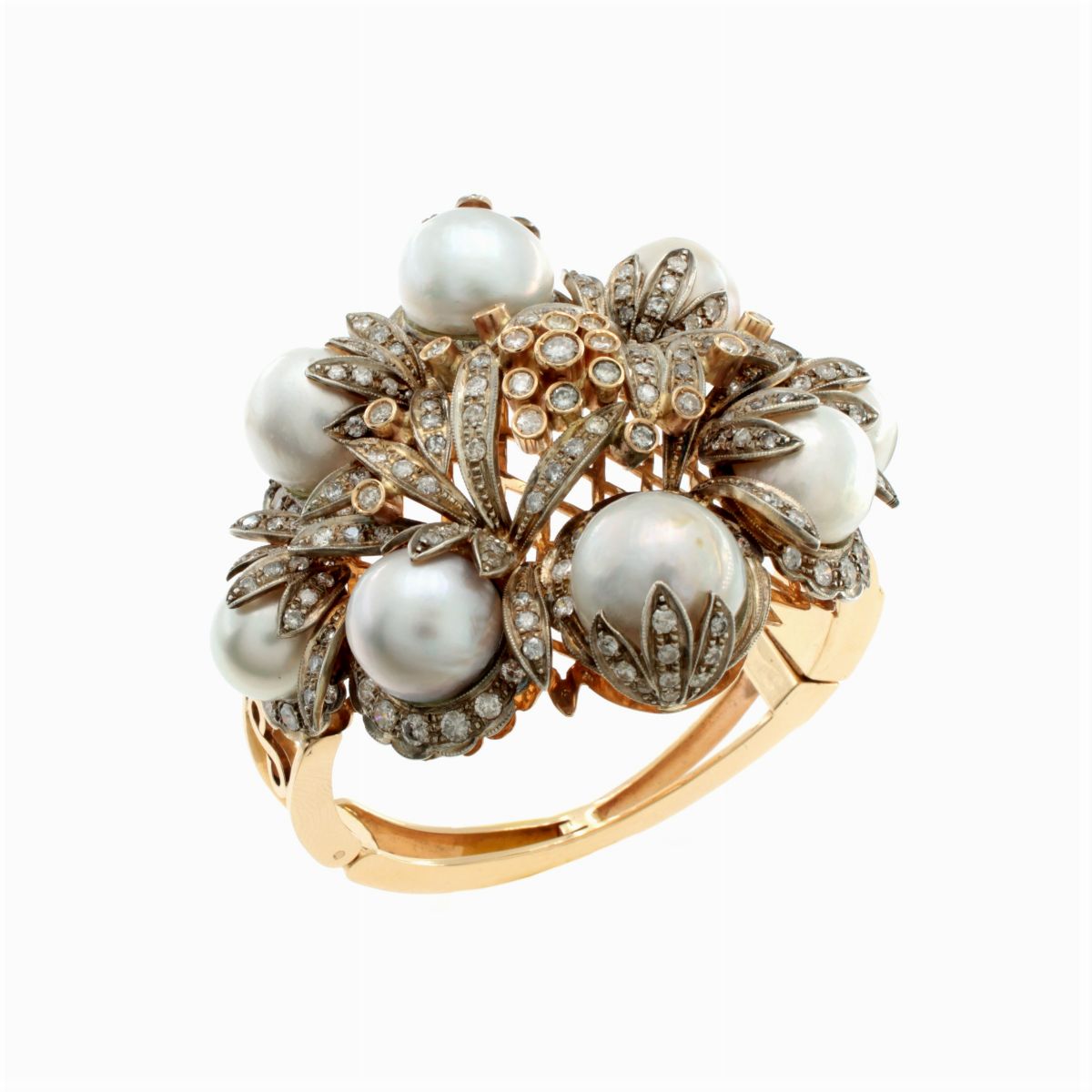 Bracciale a Manetta in Oro Giallo 18kt e Argento
