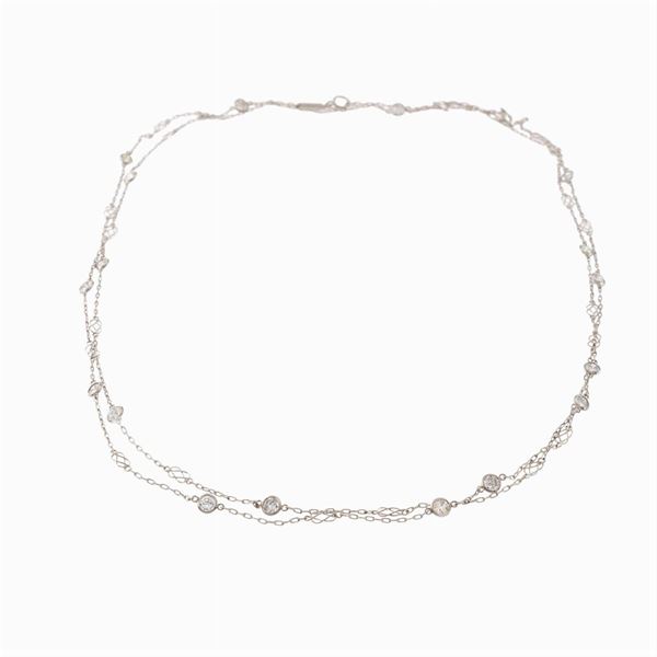 18kt white gold and diamonds necklace