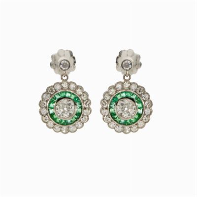 Orecchini Decò Pendenti in Oro Bianco 18kt