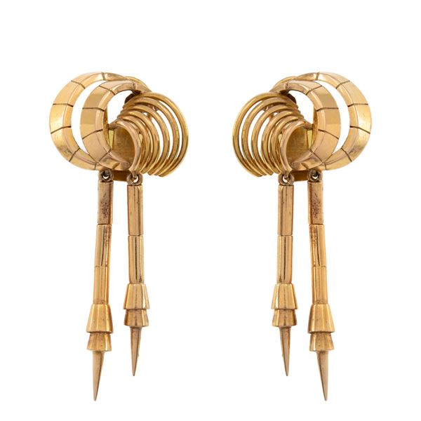 18kt rose gold pendant earrings