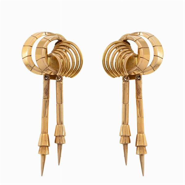 18kt rose gold pendant earrings