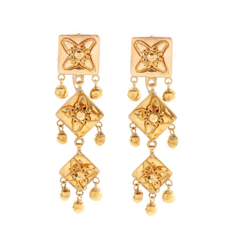 Orecchini Pendenti in Oro Giallo 18kt