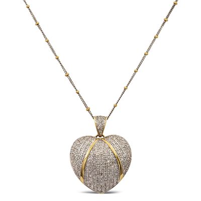 Pendente Cuore in Oro Giallo e Bianco 18kt