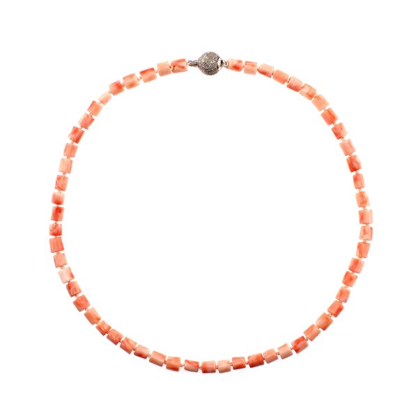 Single strand of pink coral necklace