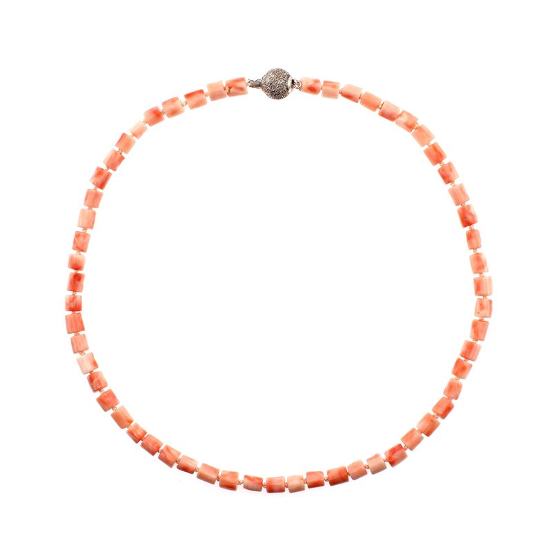 Collana Ad un Filo in Corallo Rosa