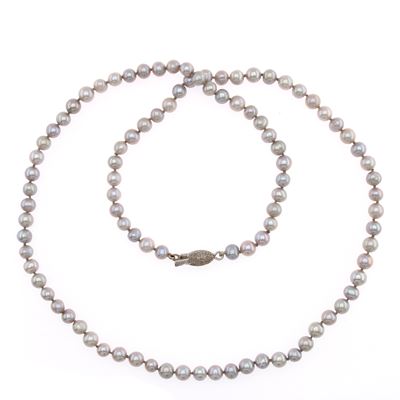 Collana Ad un Filo di Perle Grigie