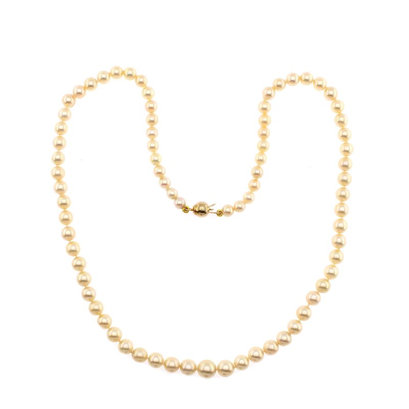 Collana Ad un Filo di Perle Coltivate