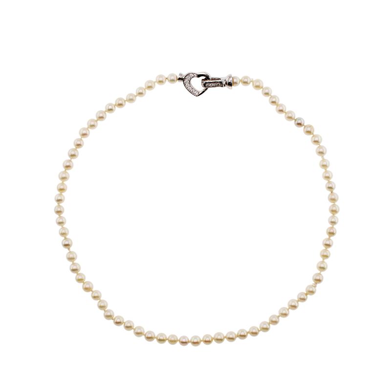 Collana Ad un Filo di Perle Coltivate