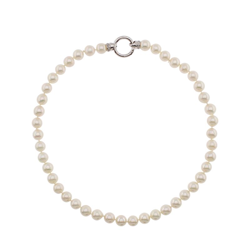 Collana Ad un Filo di Perle Coltivate
