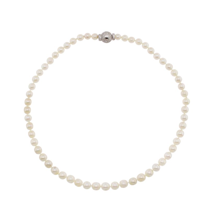 Collana Ad un Filo di Perle Coltivate