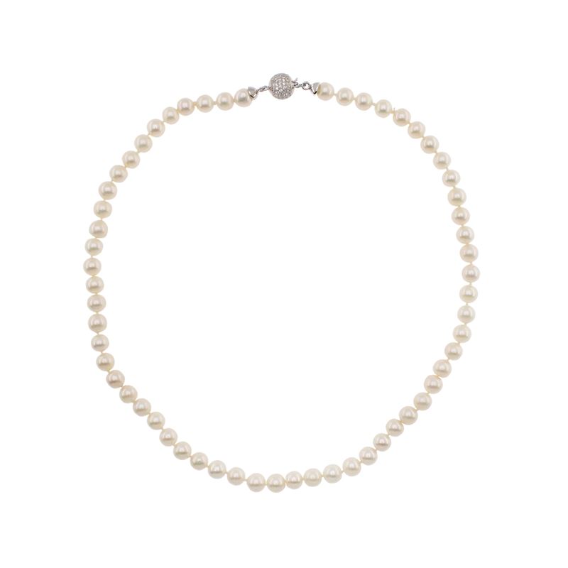 Collana Ad un Filo di Perle Coltivate