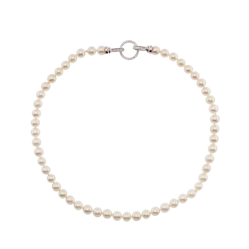 Collana Ad un Filo di Perle Coltivate