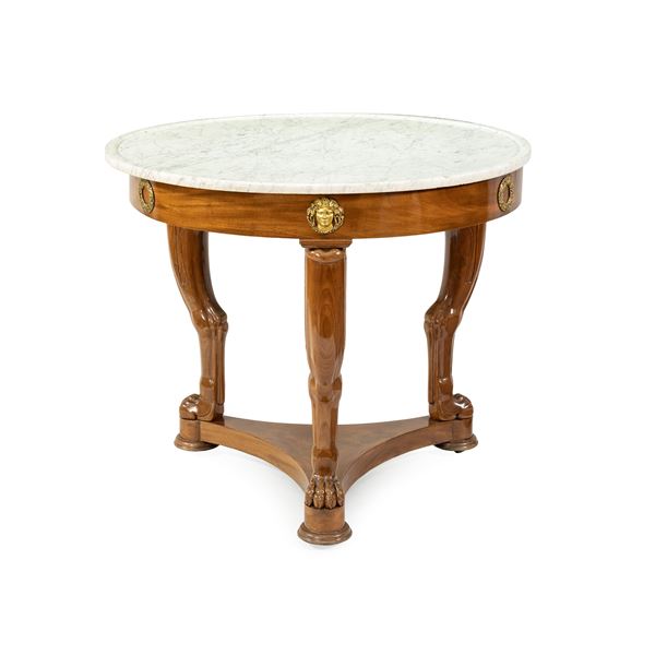 Mahogany centerpiece table  (France, 19th century)  - Auction Furniture, Sculptures, Old Master and 19th Century Paintings - I - Colasanti Casa d'Aste