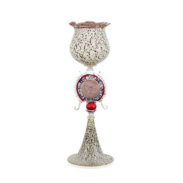 Calice in vetro artistico soffiato  (Murano, XX Sec.)  - Asta Arredi Sculture Oggetti D'Arte I Web Only - Colasanti Casa d'Aste