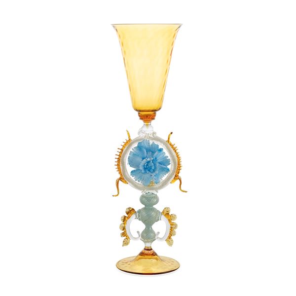 Calice in vetro artistico soffiato  (Murano, XX Sec.)  - Asta Arredi Sculture Oggetti D'Arte I Web Only - Colasanti Casa d'Aste