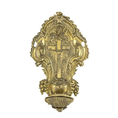 Acquasantiera in Bronzo Dorato