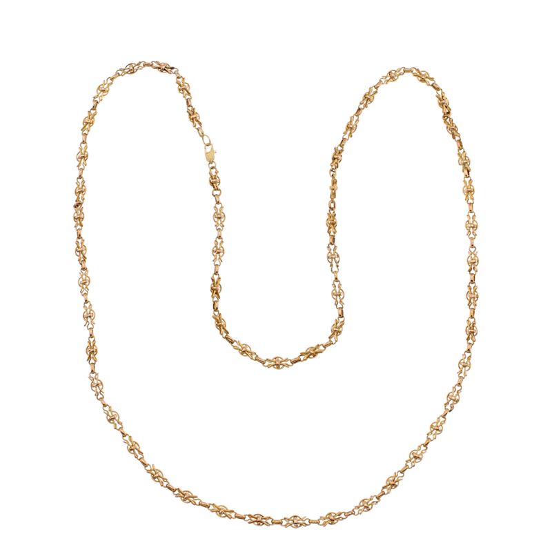 Lunga Collana in Metallo Dorato