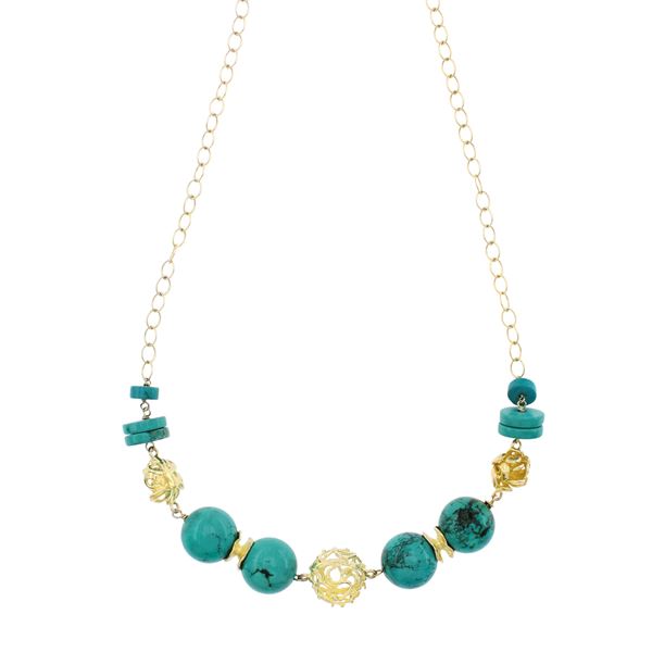 Silver and turquoise necklace