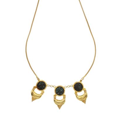 Collana in Argento Dorato con Monete