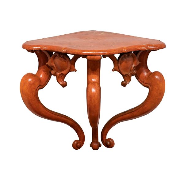 Lacquered wood corner console