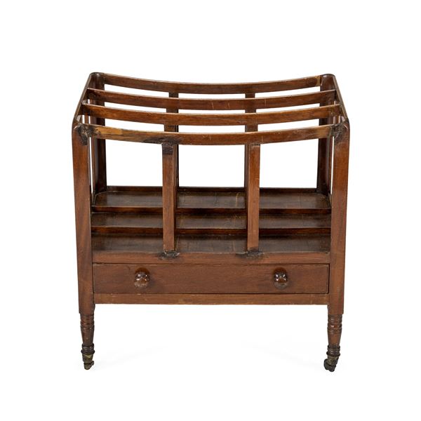 Mahogany magazine rack  (England, 19th century)  - Auction Old Master and 19th century Paintings Furniture and Sculptures - Colasanti Casa d'Aste