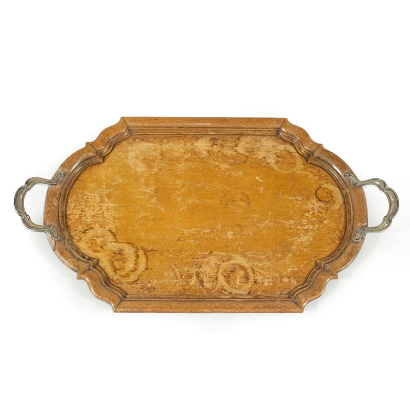 Vassoio in Legno e Argento