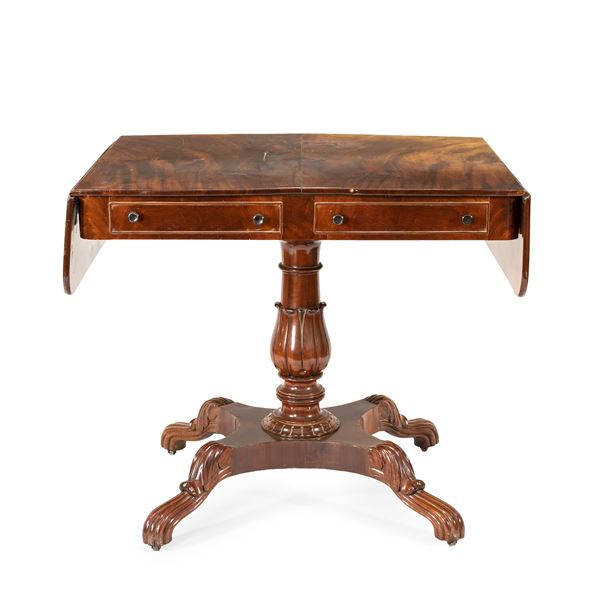 Mahogany side table  (England, 19th century)  - Auction Old Master and 19th century Paintings Furniture and Sculptures - Colasanti Casa d'Aste