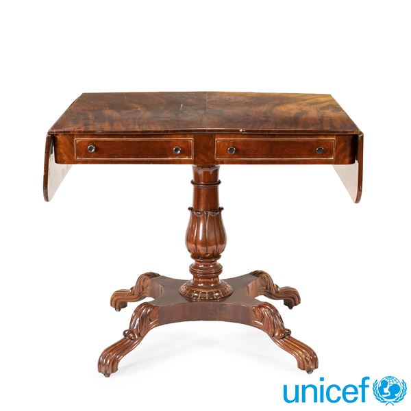 Mahogany side table  (England, 19th century)  - Auction Old Master and 19th century Paintings Furniture and Sculptures - Colasanti Casa d'Aste