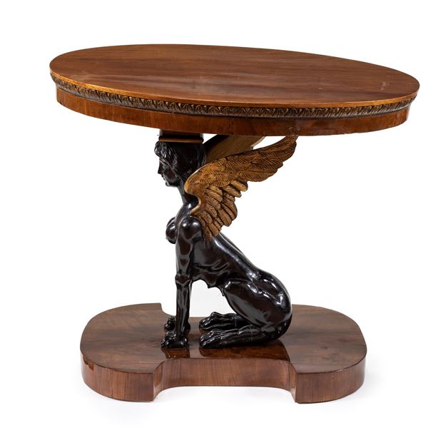 Tavolino da centro in legno  (Lombardia, XIX Sec.)  - Asta Arredi, Sculture, Dipinti Antichi e del XIX Secolo - I - Colasanti Casa d'Aste