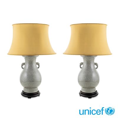 Coppia di Lampade da Tavolo in Ceramica