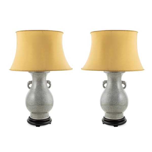 Pair of ceramic table lamps  (20th century)  - Auction Old Master and 19th century Paintings Furniture and Sculptures - Colasanti Casa d'Aste