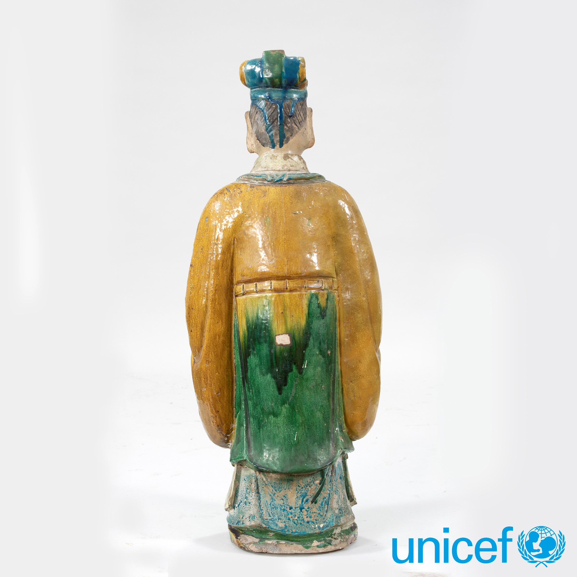 Scultura in Terracotta Invetrita nei Colori Sancai