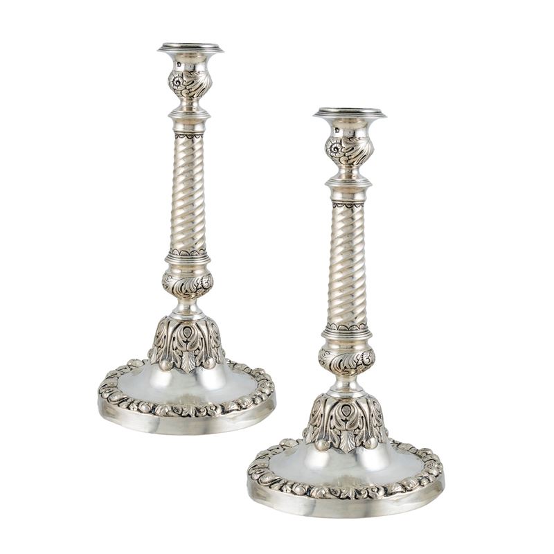 Coppia di Candelieri in Argento