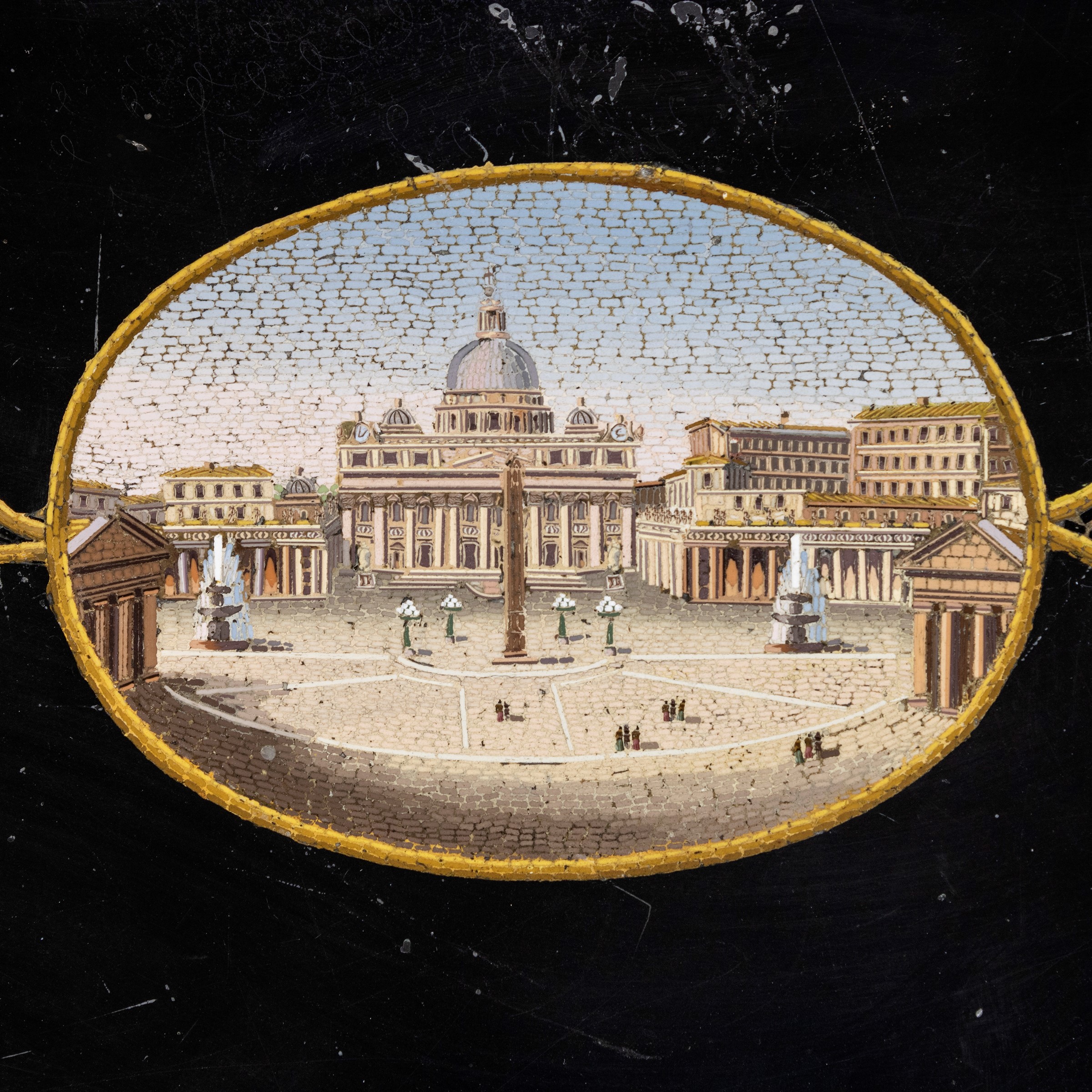 Piano in Nero del Belgio con Micromosaici
